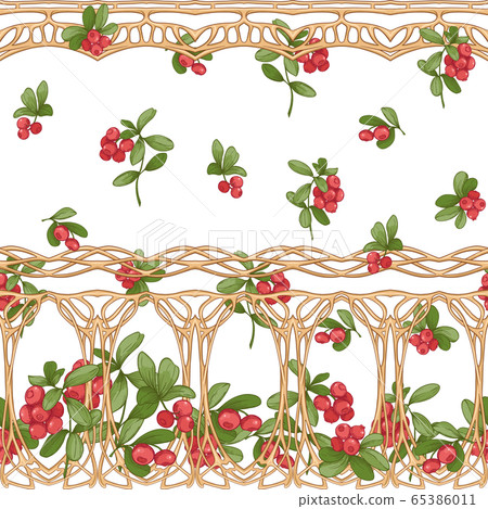Cranberry. Seamless pattern Cranberry. Seamless pattern 65386011