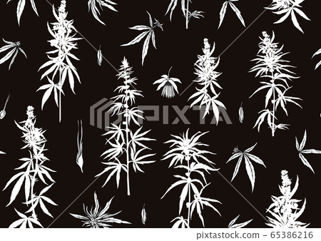 Hemp, Cannabis seamless pattern, background. Hemp, Cannabis seamless pattern, background. 65386216