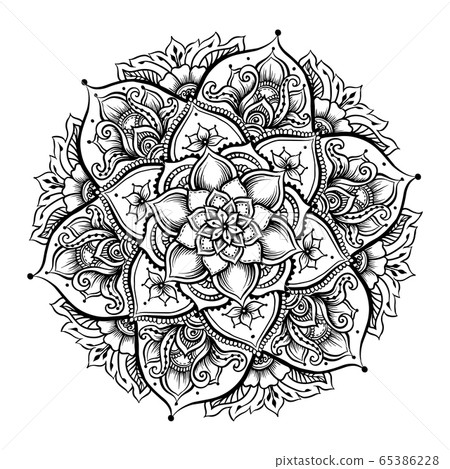 Mandala. Vintage round pattern. Hand drawn abstract background. 65386228