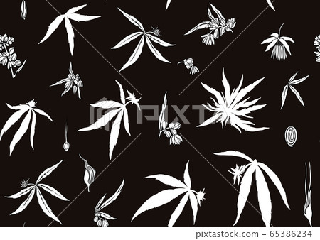Hemp, Cannabis seamless pattern, background. 65386234