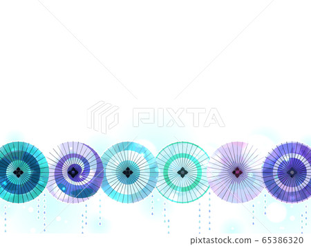Rain and Japanese umbrella illustration background 65386320