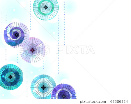 Rain and Japanese umbrella illustration background 65386324
