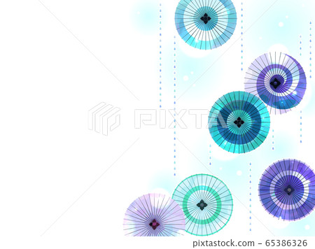 Rain and Japanese umbrella illustration background 65386326