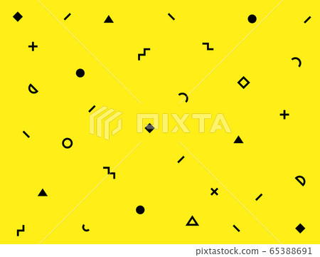 Pattern of black shapes on a yellow background Pattern of black shapes on a yellow background 65388691