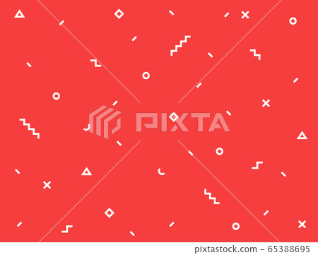 Pattern of white shapes on a red background Pattern of white shapes on a red background 65388695