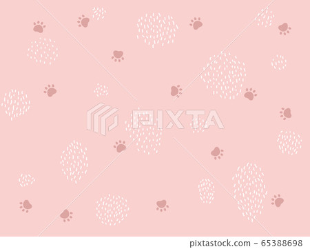 粉紅色背景與貓腳印模式 65388698