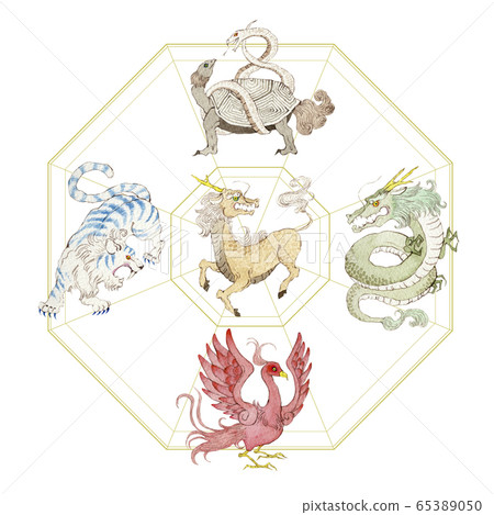 五獸五線論風水算命水彩插圖 65389050