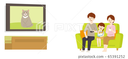 Family watching TV 65391252