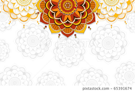 Background template with mandala pattern design 65391674