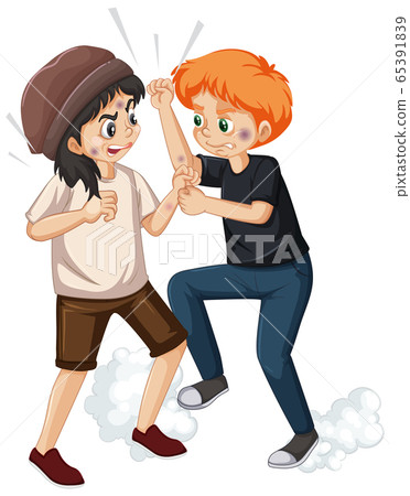 Domestic violence scene with people fighting Domestic violence scene with people fighting 65391839