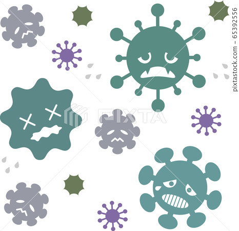 Viruses and germs that are damaged and weakened [Big and small sets] 65392556