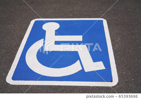 Wheelchair mark Parking for the disabled Wheelchair mark Parking for the disabled 65393698