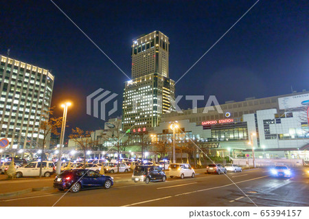 Night view of JR Sapporo Station North Exit / Sapporo City, Hokkaido 65394157