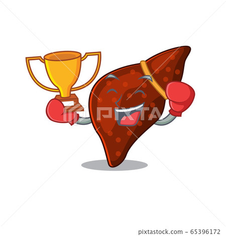 An elegant boxing winner of human cirrhosis liver mascot design style 65396172