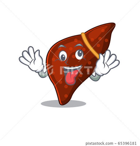 A cartoon design of human cirrhosis liver having a crazy face A cartoon design of human cirrhosis liver having a crazy face 65396181