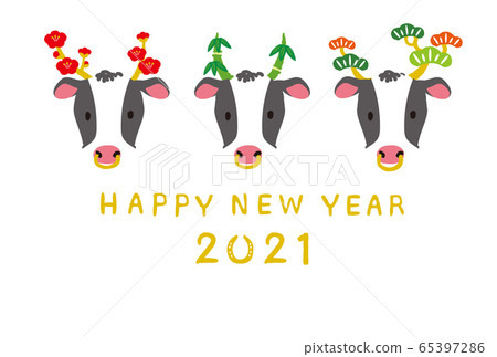 2021 ox year New Year's card 2021 ox year New Year's card 65397286