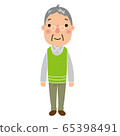 Easy grandfather illustration color 65398491