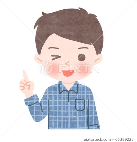 人人面部表情上半身指點姿勢男 65399223