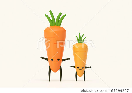 Carrot and baby carrot Plant Vegetables 3d modeling illustration render,Healthy Food concept. Carrot and baby carrot Plant Vegetables 3d modeling illustration render,Healthy Food concept. 65399237
