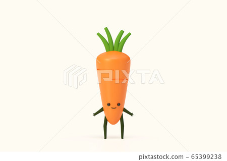 A Carrot Plant Vegetables 3d modeling illustration render,Healthy Food concept.	 65399238
