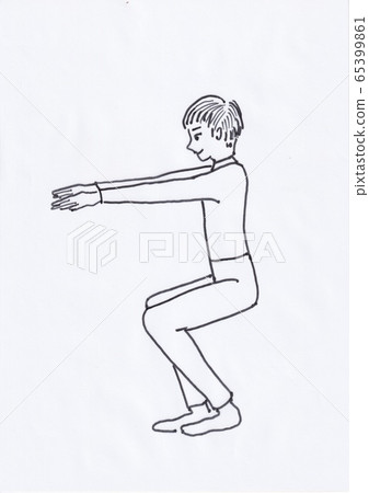 蹲著做肌肉訓練的人 蹲著做肌肉訓練的人 65399861