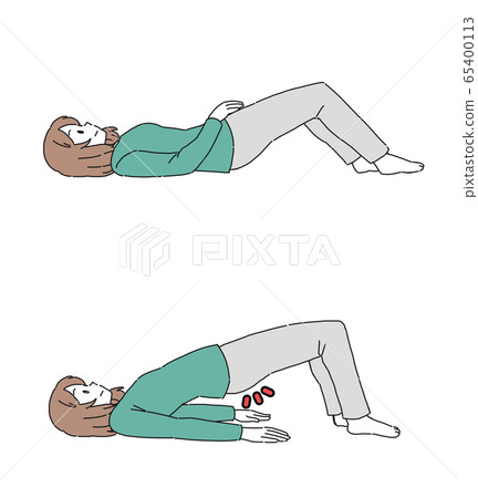 Urine leak Illustration material of a woman doing pelvic floor muscle exercises Urine leak Illustration material of a woman doing pelvic floor muscle exercises 65400113