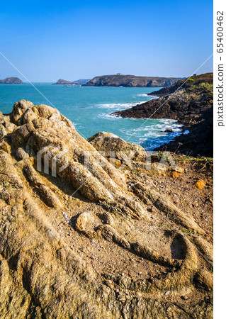 Carved rocks of Rotheneuf, Saint-Malo, brittany, 65400462