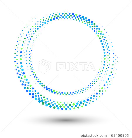 Halftone dots in circle form. Round logo or icon. 65400595