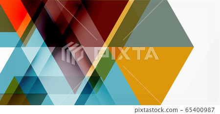 Geometric abstract background, mosaic triangle and hexagon shapes. Trendy abstract layout template for business or technology presentation, internet poster or web brochure cover, wallpaper Geometric abstract background, mosaic triangle and hexagon shapes. Trendy abstract layout template for business or technology presentation, internet poster or web brochure cover, wallpaper 65400987