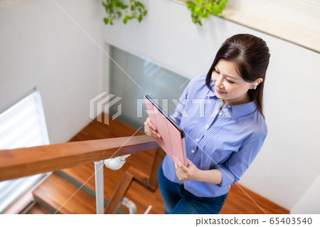 telework video meeting with tablets 65403540