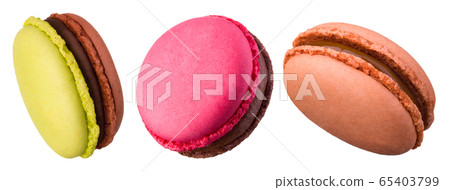 Set of french macaroon isolated on white background Set of french macaroon isolated on white background 65403799