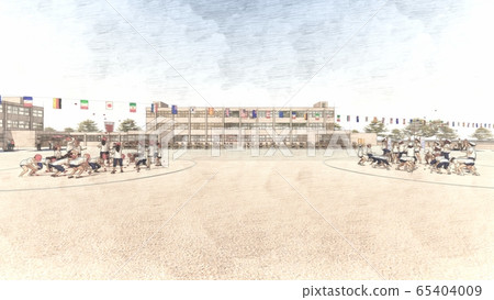 學校運動會，舞會，觀眾，建築，插圖5 65404009