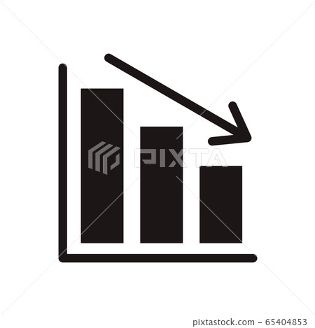 Business icon of falling graph - Stock Illustration [65404853] - PIXTA