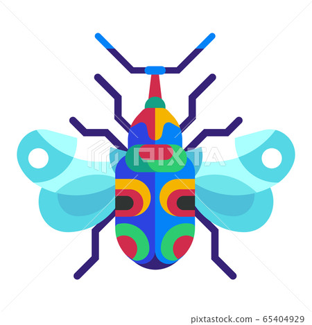 Exotic Bugs and Beetles Flat Design Icons 65404929