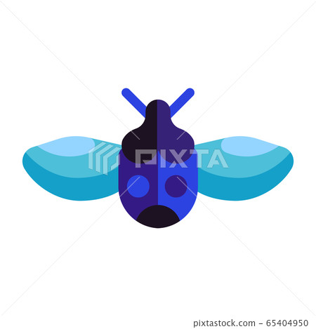 Colorful Exotic Tropical Bug Icons in Flat 65404950