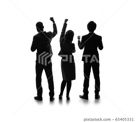 Guts pose business group back view silhouette Guts pose business group back view silhouette 65405331