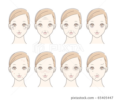 Woman skin trouble set 65405447