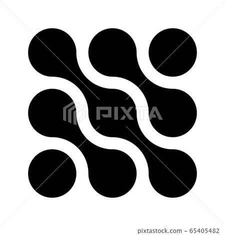 Connected dots in a shape of square. Black silhouette abstract design element. Vector illustration Connected dots in a shape of square. Black silhouette abstract design element. Vector illustration 65405482