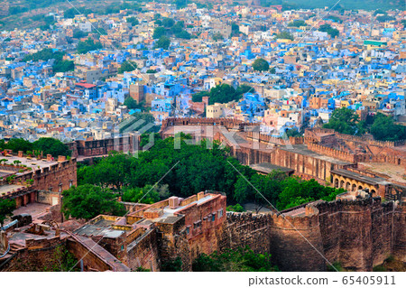Aerial view of Jodhpur Blue City. Jodphur, Rajasthan, India 65405911