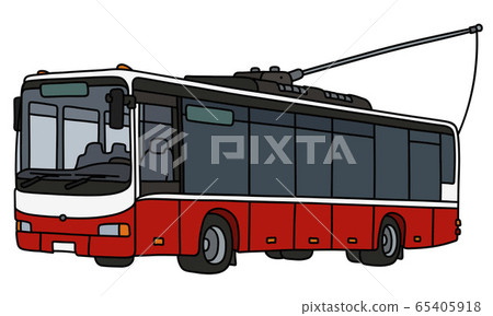 The red and white trolley bus The red and white trolley bus 65405918