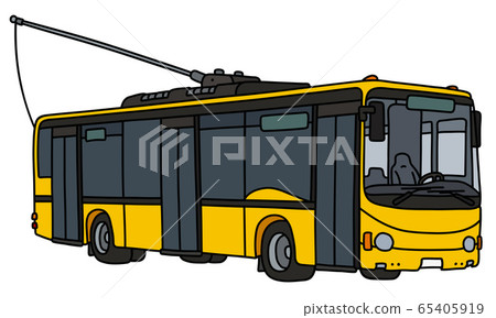 The yellow trolley bus 65405919
