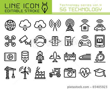 Line icon technology series vol.4 5G technology Line icon technology series vol.4 5G technology 65405923