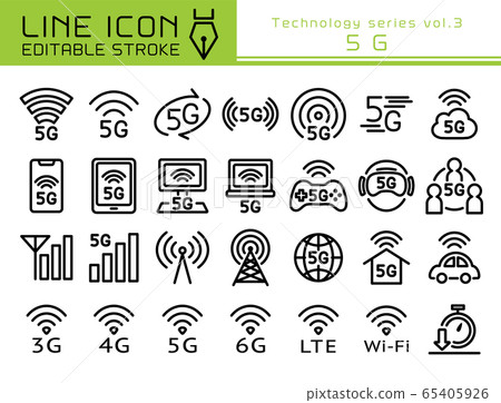 Line Icon Technology系列Vol.3 5G 65405926