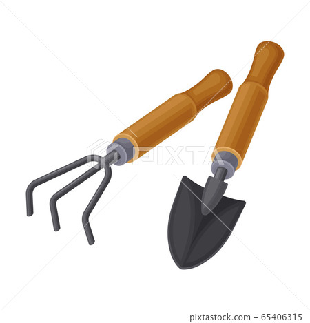 Garden Fork and Trowel as Agricultural Tool Vector Illustration Garden Fork and Trowel as Agricultural Tool Vector Illustration 65406315