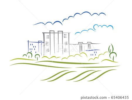 Abstract schematic urbanistic landscape Abstract schematic urbanistic landscape 65406435