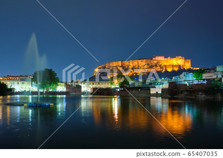 Mehrangarh fort in twilight. Jodhpur, India 65407035