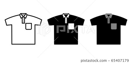 Black and white polo shirt icon illustration vector Black and white polo shirt icon illustration vector 65407179