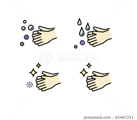 Hand wash icon set / illustration / hygiene Hand wash icon set / illustration / hygiene 65407251