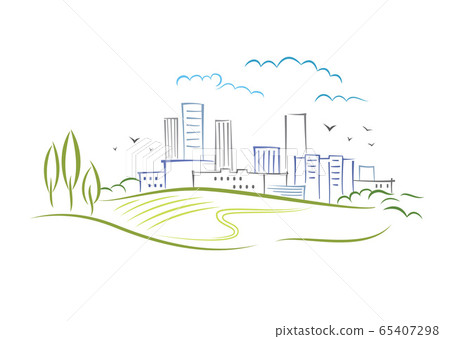 Abstract schematic urbanistic landscape Abstract schematic urbanistic landscape 65407298