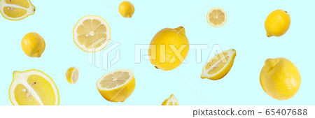 A dynamic background of fresh lemons (Japanese Hiroshima lemons) A dynamic background of fresh lemons (Japanese Hiroshima lemons) 65407688